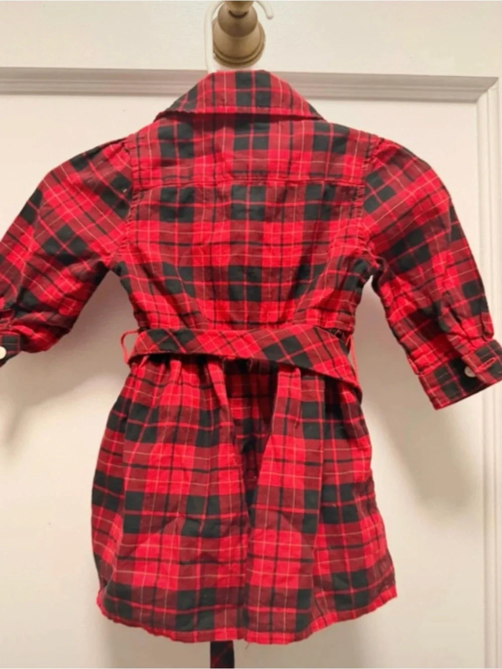 Ralph Lauren Red and Black Plaid Button-Front Kids Dress
